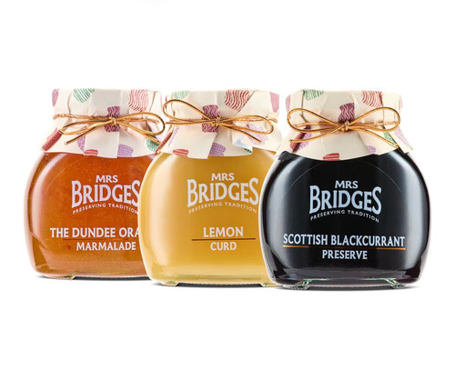 Mrs Bridges Breakfast Variety Pack, Scottish Blackcurrant, Dundee Orange & Lemon Curd