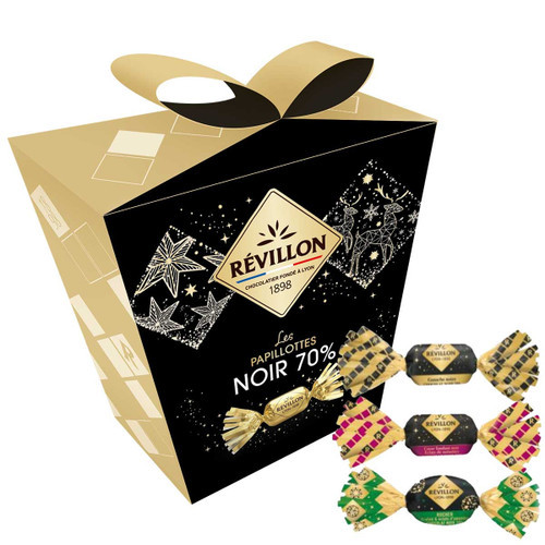 Revillon Papillotes Assorted Dark Chocolate, 300g - Gift Box - Imported from France
