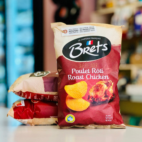 Brets French Roasted Chicken Butter Potato Chips, 4.4 oz, Pack of 3