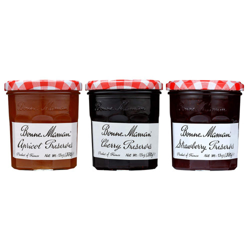 Bonne Maman Fruit Bonne Maman Preserves, Variety - Strawberry, Cherry, Apricot, 13 oz - Pack of 3
