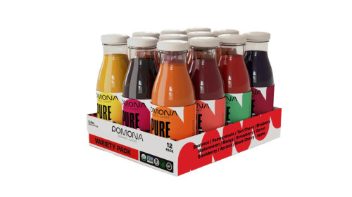 Pomona Pure Organic Juices - Variety Sample Pack, Cold Pressed USDA Organic, Vegan - Pack of 12