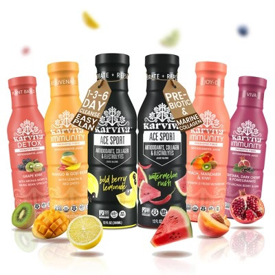 Karviva Organic Juice Cleanse & Skin Glowing Pack for Weight Control & Sugar Detox - Pack of 6