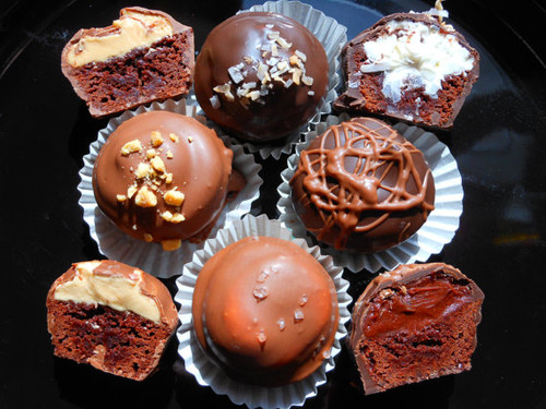 Chocolate Dipped Chewy Brownie Bites Sampler - One Dozen