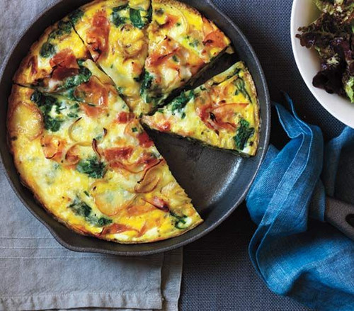 Potato, Ham, and Spinach Frittata - (Free Recipe below)