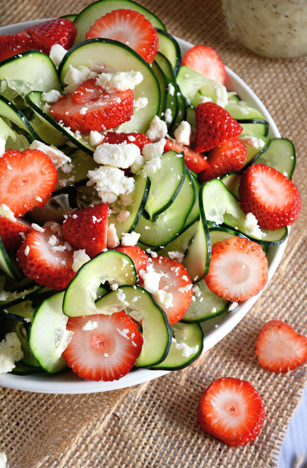 Cucumber and Strawberry Poppyseed Salad - (Free Recipe below)
