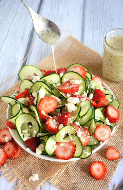 Cucumber and Strawberry Poppyseed Salad - (Free Recipe below)
