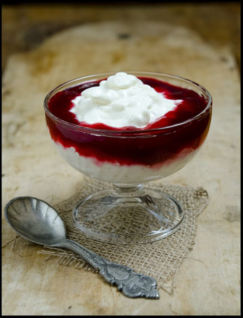 Norwegian Riskrem Rice Pudding with Red Sauce - (Free Recipe below)