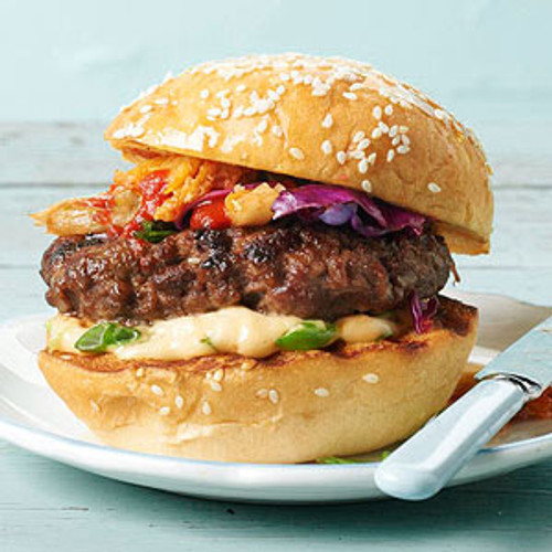 Spicy Kimchi Burger - (Free Recipe below)