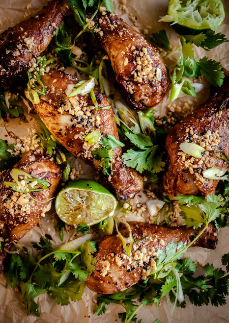 Spicy Peanut Ginger Drumsticks - (Free Recipe below)