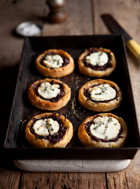 Red Wine Caramelized Onions and  Goat Cheese Tartlets - (Free Recipe below)