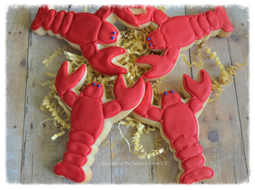 Lobster Nautical Shortbread Sugar Cookies - One Dozen