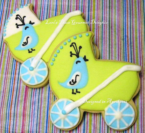 Bluebird Baby Carriage Cookies - One Dozen