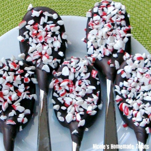 Peppermint Chocolate Dipping Spoons 12 Spoons