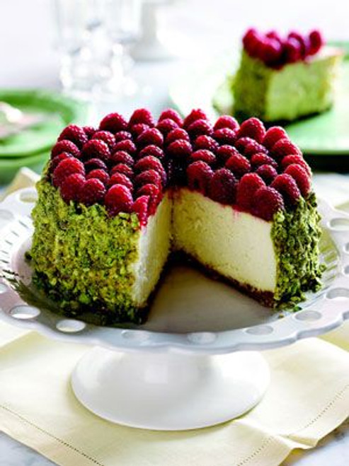 Pistachio Raspberry Cheesecake