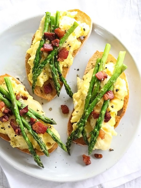 Scrambled Egg and Roasted Asparagus Toasts - (Free Recipe below)