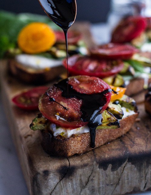 Grilled Caprese Toast with Burrata Cheese and Grilled Avocados - (Free Recipe below)