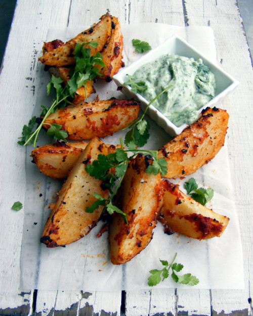 Moroccan Style Roasted Potatoes with Coriander Yogurt - (Free Recipe below) Moroccan Style Roasted Potatoes with Coriander Yogurt - (Free Recipe below)