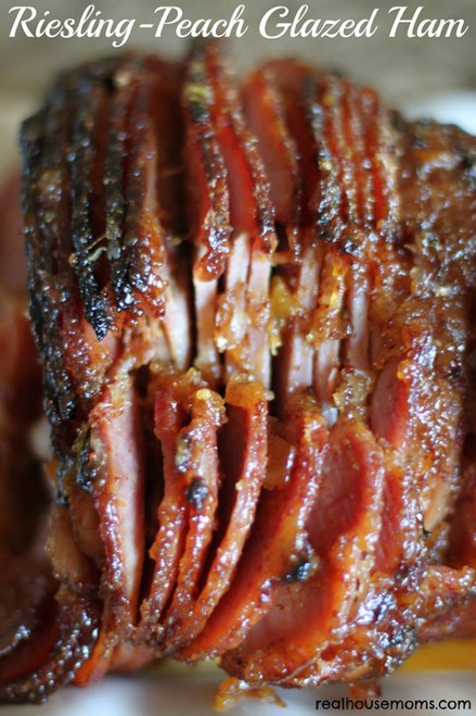 Riesling Peach Glazed Ham - (Free Recipe below)