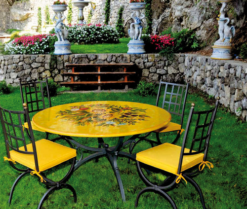 Sunflower Bliss - 48" Round w/ iron chairs Sunflower Bliss - 48" Round w/ iron chairs