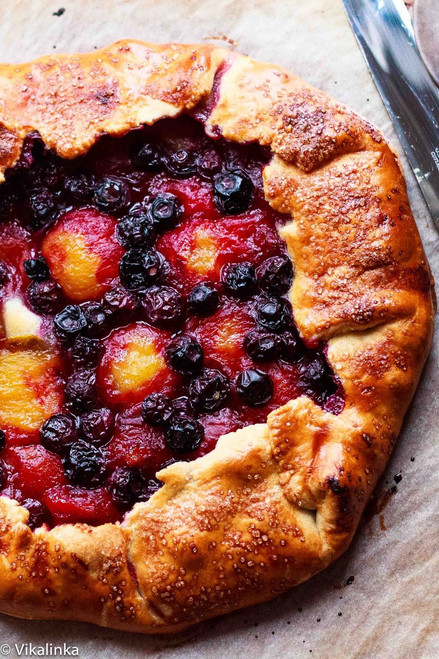 Yellow Plum and Blueberry Galette - (Free Recipe below)