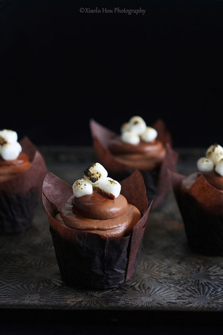 Chocolate Toasted Marshmallow Cupcakes - One Dozen