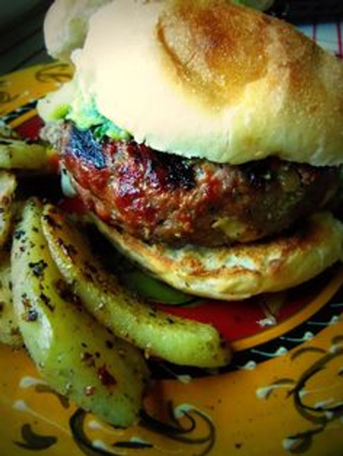 Chile Verde and Cheese Stuffed Grilled Burger - (Free Recipe below)