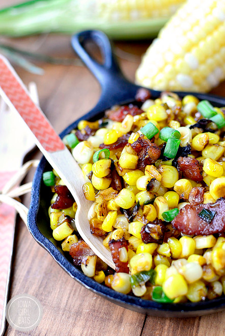 Sweet Corn with Maple Bourbon Brown Butter and Bacon - (Free Recipe below)
