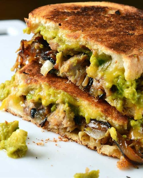 Pulled Pork and Sriracha Guacamole Grilled Cheese - (Free Recipe below)