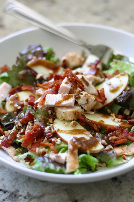 Apple, Bacon and Pecan Salad with Garlic Balsamic Dressing - (Free Recipe below)