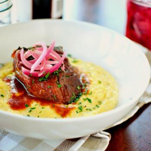 Braised Pork Shoulder with Cheesy Fontina Grits - (Free Recipe below)
