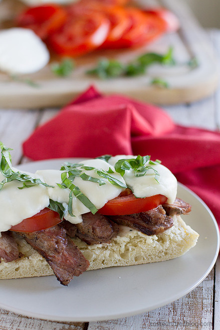Open Face Caprese Steak Sandwich - (Free Recipe below)