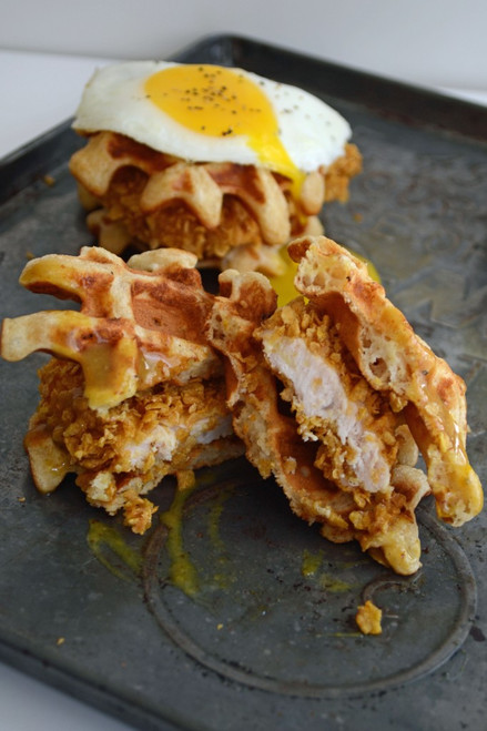 Chicken and Waffle Sliders with Honey Mustard - (Free Recipe below)