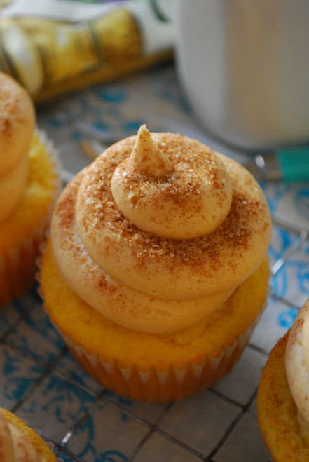 Cinnamon Roll-Stuffed Cupcakes - One Dozen