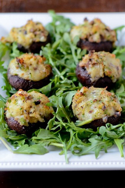 Crab and Brie Stuffed Mushrooms - (Free Recipe below)
