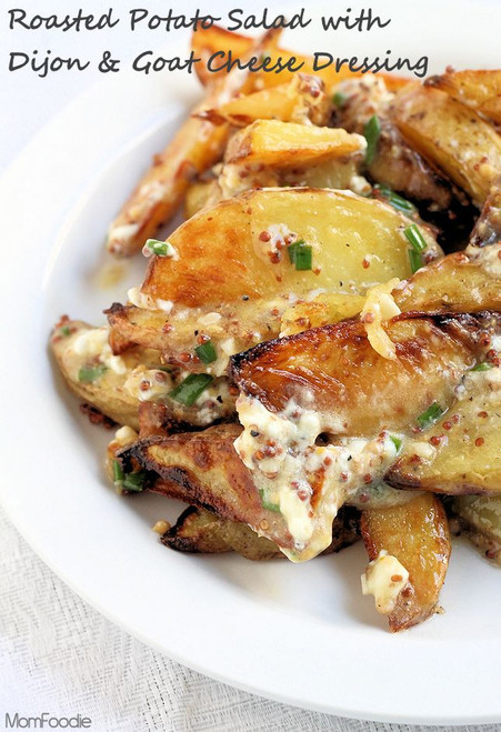 Roasted Potato Salad in Dijon Goat Cheese Dressing - (Free Recipe below)