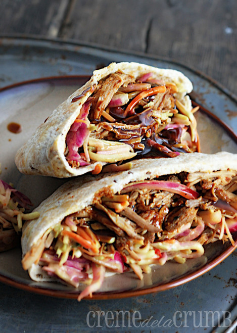 Memphis Pork Pitas with Southwest Slaw - (Free Recipe below)