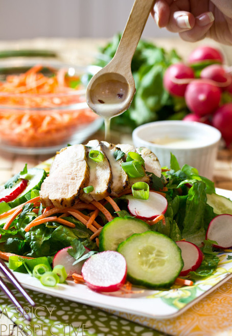 Vietnamese Chicken Banh Mi Salad - (Free Recipe below)