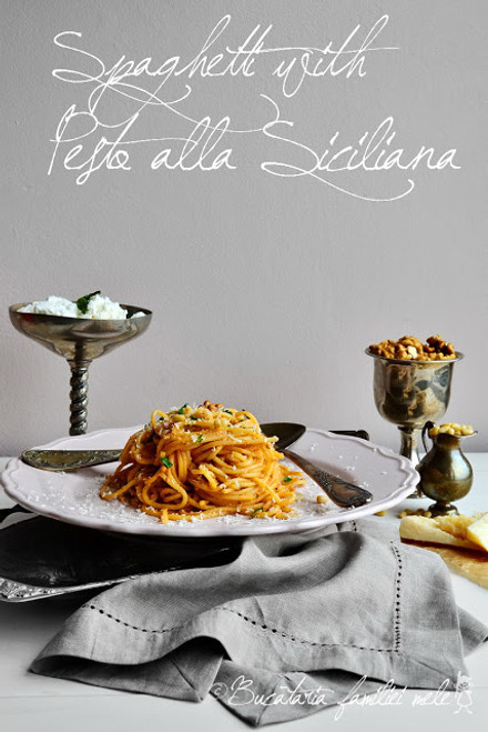 Spaghetti Pesto alla Siciliana - (Free Recipe below)