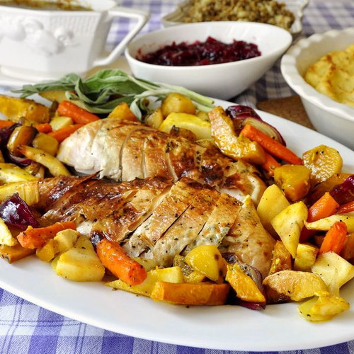 Roasted Autumn Vegetables with Maple Glaze - (Free Recipe below)