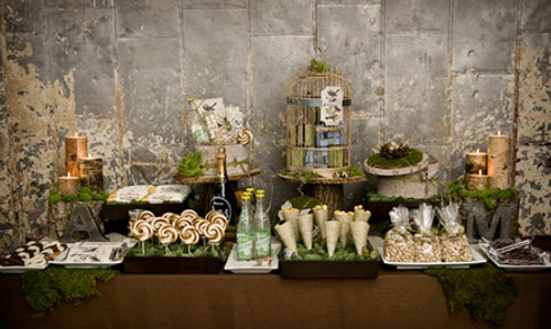 Variety of Rustic Dessert Table