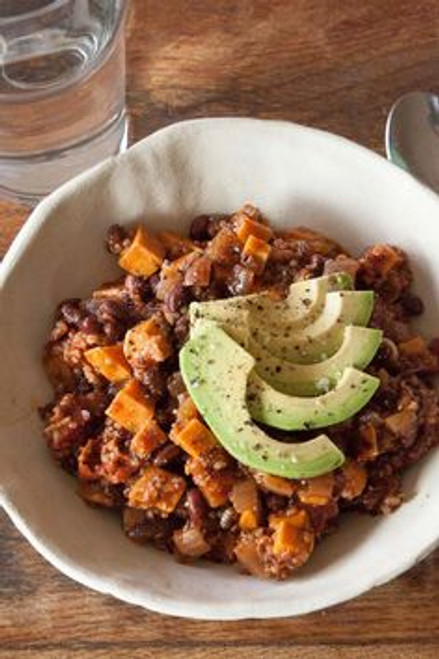Black Bean Sweet Potato Chilli - (Free Recipe below)