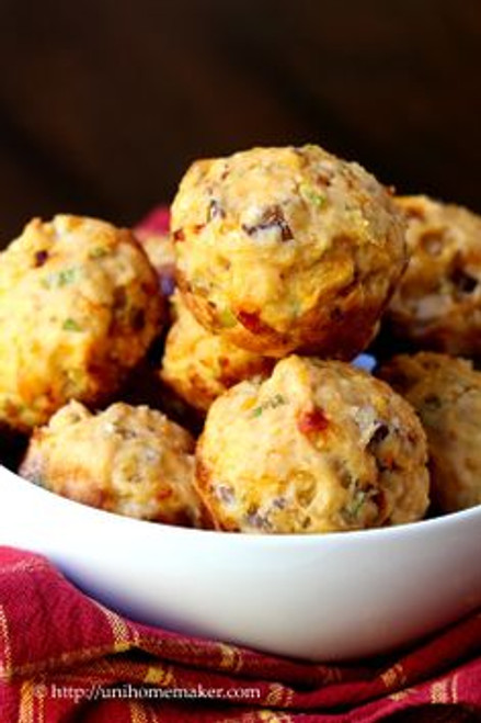 Garlic Chipotle Muffins with Scallions Cheddar & Bacon - One Dozen w/ Free Recipe