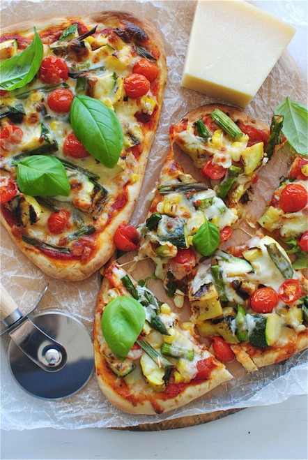Grilled Veggie Naan Pizzas - (Free Recipe below)