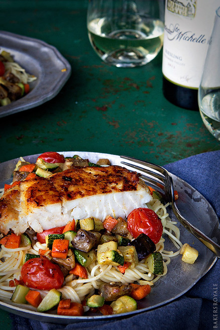 HALIBUT RATATOUILLE - (Free Recipe below)