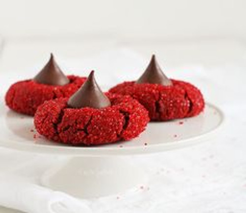 Red Velvet Peanut Butter Blossoms - 1 1/2 Dozen w/ Recipe
