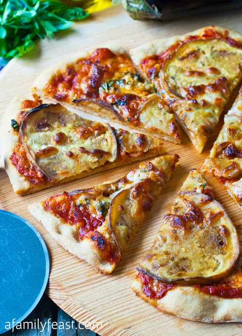 Eggplant and Garlic Pizza - (Free Recipe below)