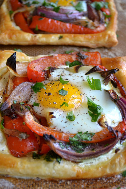 Red Pepper and Baked Egg Galettes - (Free Recipe below)
