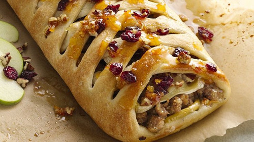 Sausage Apple and Brie Stromboli - (Free Recipe below)