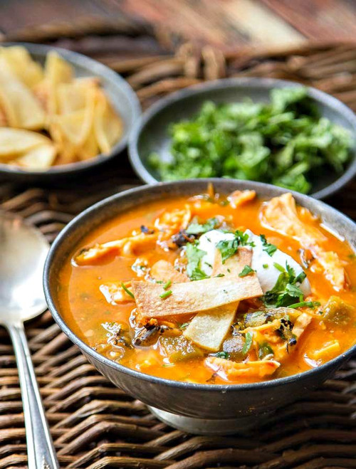 Chicken Tortilla Soup with Hatch Chiles - (Free Recipe below)