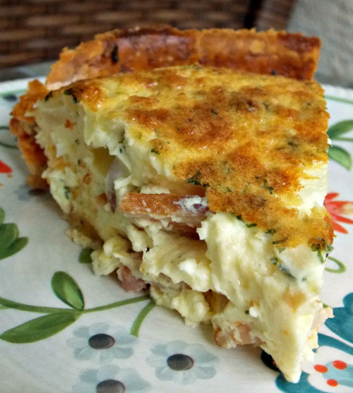 Bacon, Egg, and Cheese Quiche - (Free Recipe below)